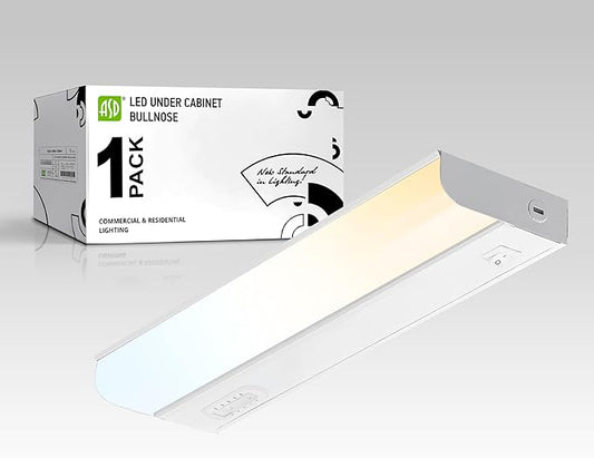 ASD 12 Inch Hardwired LED Under Cabinet Light, On/Off & 5CCT Switch 2700K-5000K, 5W 442LM CRI90+, Direct Wire Low Profile Linkable Fixture, Dimmable Under Counter Kitchen Lighting, White, UL