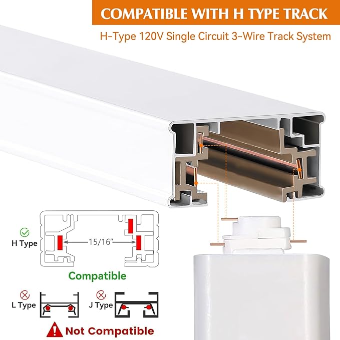 10W RGBW H Type Track Light Heads, 16 Color Changing and Warm White LED Track Lighting Fixtures for Kitchen, Dining Room, Wall, Art Exhibition(10 Pack) - Aura Lighting