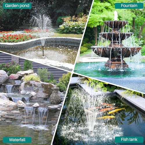 20W Solar Fountain Pump 320 GPH Adjustable Flow for Outdoor Pond