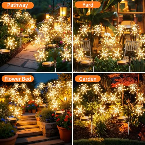 Solar Garden Lights Outdoor Waterproof 2 Pack