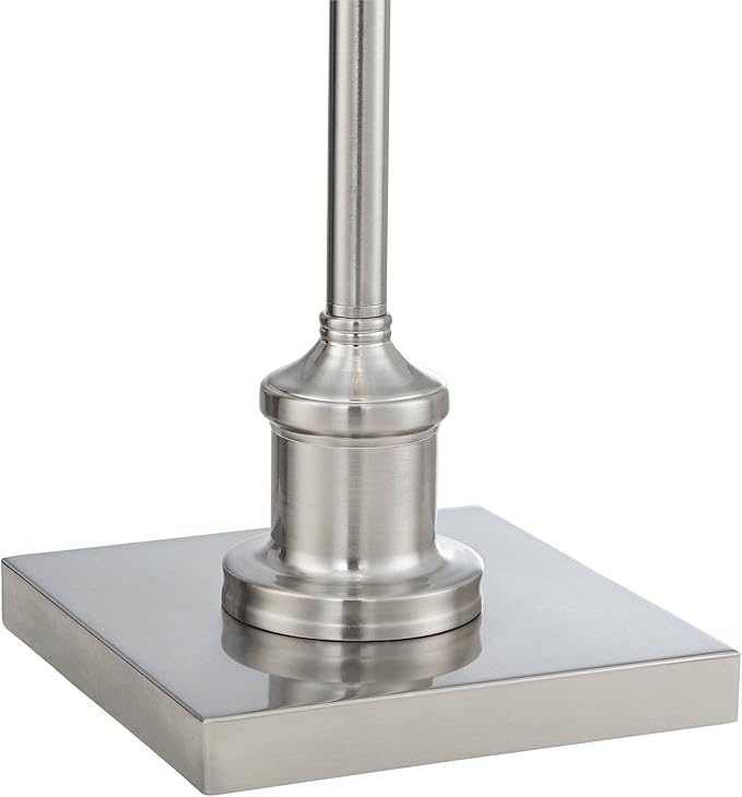 Regency Hill Jenson Industrial Farmhouse Adjustable Swing Arm Pharmacy Lamps Floor Standing with USB Charging Port 54" Tall Brushed Nickel Decor for Living Room Reading House Bedroom Home Office