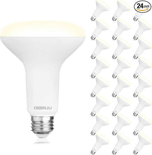 24 Pack Indoor Flood Light Bulbs, BR30 LED Bulb 7W Equivalent 65W, Dimmable Recessed Light Bulbs, 650LM 3000K Warm White 15000 Lifetime LED Can Lights Bulb, Interior Home E26 Base