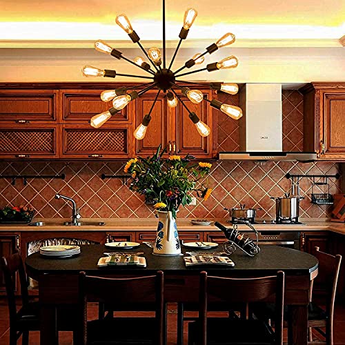 18 Light Black Sputnik Light Fixture
