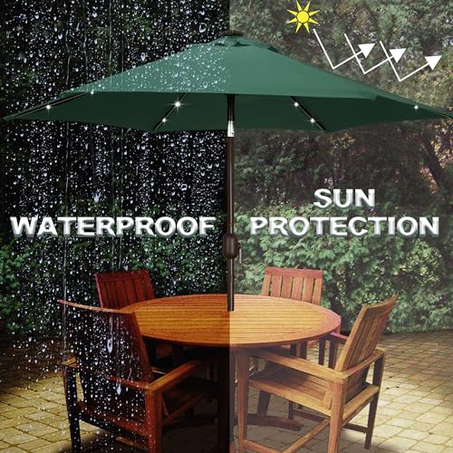 7.5 ft Solar Umbrella 18 LED Lighted Patio Umbrella Table Market Umbrella