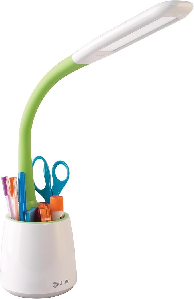 OttLite Organize LED Desk Lamp with USB Charging Port - Adjustable, Desk Light with Storage,Multicolored