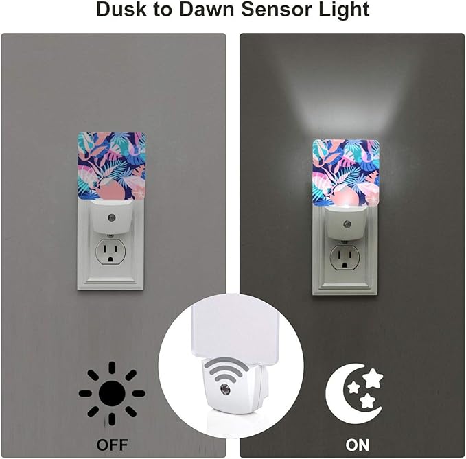 Night Light Plug-in Dusk to Dawn Smart Sensor White Led Nightlight for Bedroom Bathroom Kitchen Hallway Stairs Energy Efficient Decor Desk Lamp