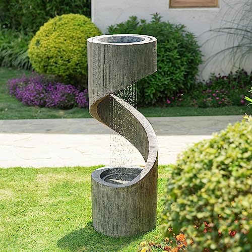 Outdoor Water Fountain with LED Light