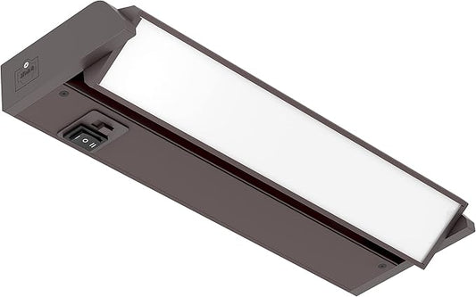 GETINLIGHT 12-inch Swivel LED Under Cabinet Lights, Glass Lens, Selectable White 2700K/4000K/5000K, Dimmable with Wall Dimmers, Bronze Finish, IN-0202-1-BZ
