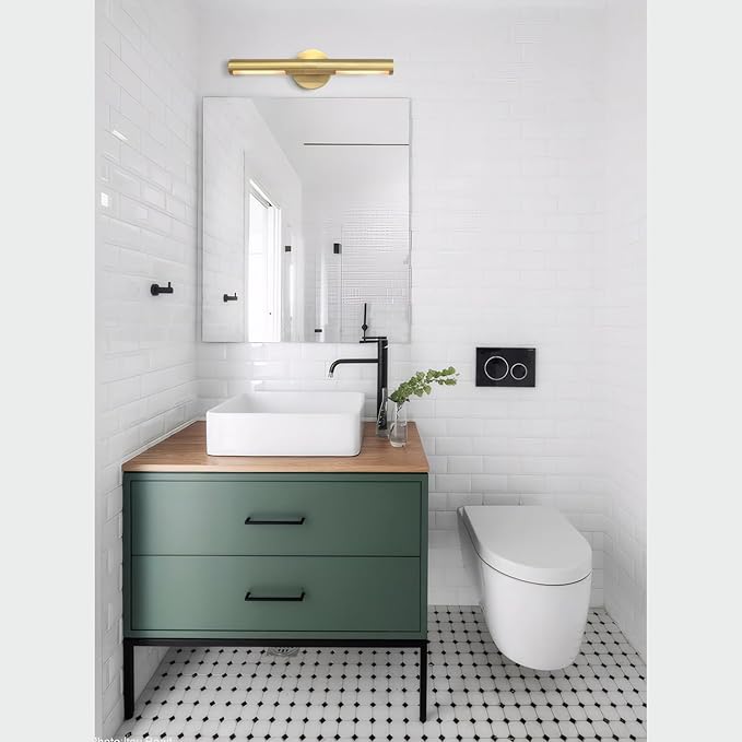 2 Lights Brass Bathroom Vanity Light Fixtures, Modern Metal Shade Wall Sconce, Bathroom Sconces Wall Lighting, Room Decor Picture Light, Wall Lights for Mirror, Living Room, Hallway