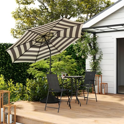 9FT Lyon Outdoor Patio Umbrella Outdoor Table Umbrella with Push Button Tilt and Crank Market Umbrella 8 Sturdy Ribs UV Protection Waterproof for Garden Deck Backyard Pool