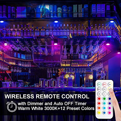 LED Puck Lights with Remote Control (2 Count)