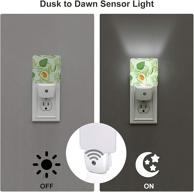 Night Light Plug-in Dusk to Dawn Smart Sensor White Led Nightlight for Bedroom Bathroom Kitchen Hallway Stairs Energy Efficient Decor Desk Lamp