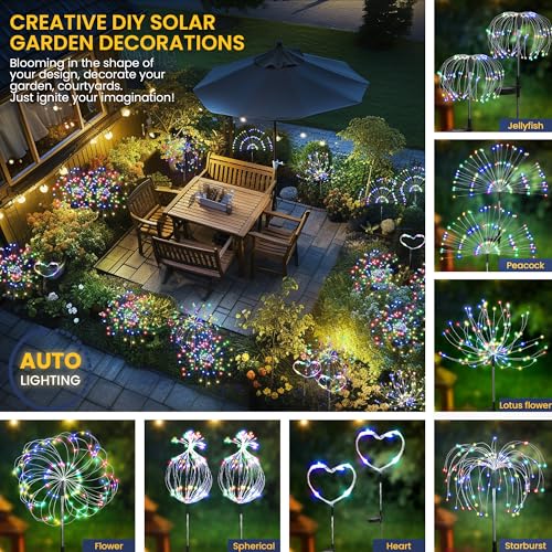 6 Pack Solar Firework Lights Outdoor (12 Count)