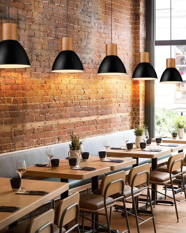 Solid Wood Metal Pendant Light Fixtures
