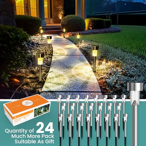 24 Pack Solar Lights Outdoor Waterproof (24 Count)