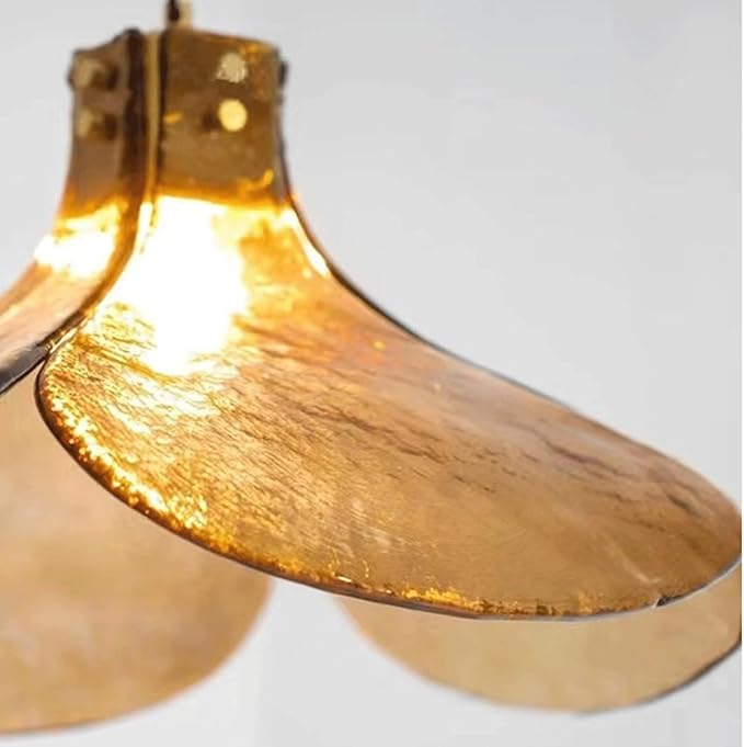 Vintage Wabi-sabi Style Chandelier French Retro Dining Pendant Light, Coffee Shop bar Bedside lamp, Coffee-Colored Glass Dining Table Home Lighting Fixture