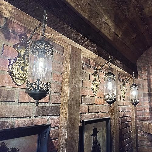 Antique Gothic Glass Wall Sconce for Bedroom