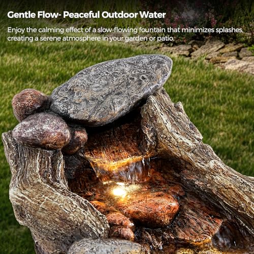 60" Long Cascading Outdoor Rock Water Fountain