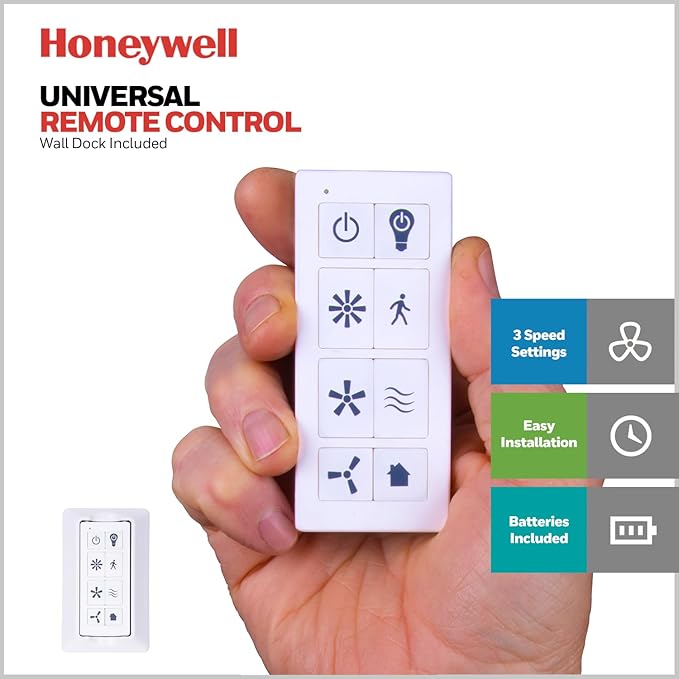 Honeywell Ceiling Fans Carmel Modern 48 Inch Ceiling Fan with Light, Remote Control Fan, LED Indoor Fan with 5 Blades, Gray Oak and Brown Chestnut Blade Finish Options, Silver (51627-01)