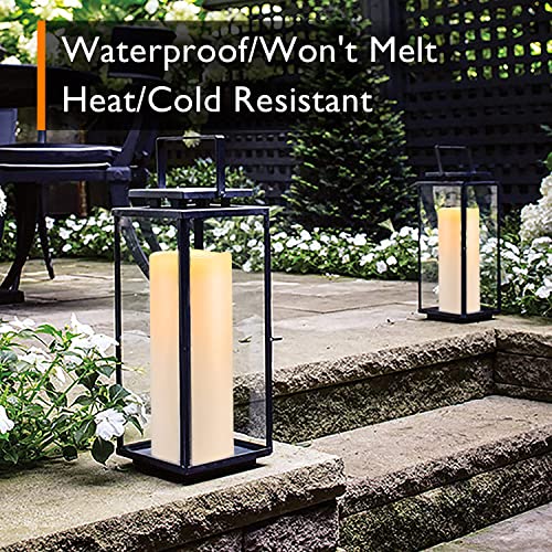 10" x 4" Large Waterproof Outdoor Flameless Candles with Remote Control and Timer (2 Count)