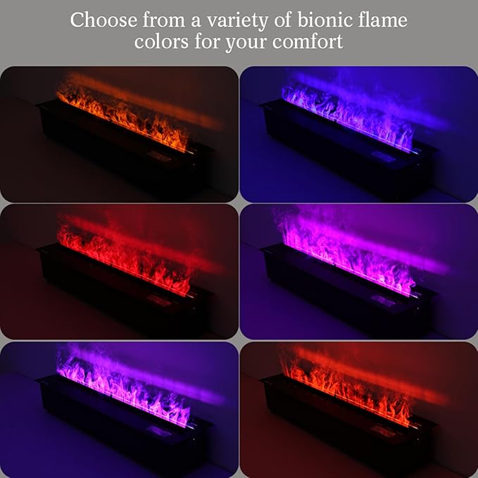 Water Vapor Fireplace 36-in 3D Atomizing Fireplace Recessed Electric Fireplace Remote Control with Timer Touch Simulation Flame Touch Flame Multiple Colors and Flame Adjustment