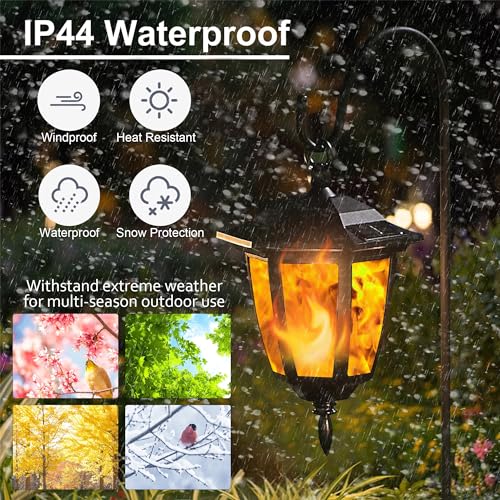 2 Pack Solar Flame Hanging Lights Outdoor (2 Count)