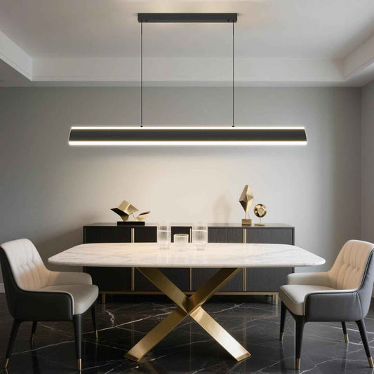 Modern Chandelier Light, 39IN LED Pendant Light with Remote Control 3000k-6500K Adjustable Color Temperature，Aluminum Island Lighting Lamp for Dining Room, Living Room
