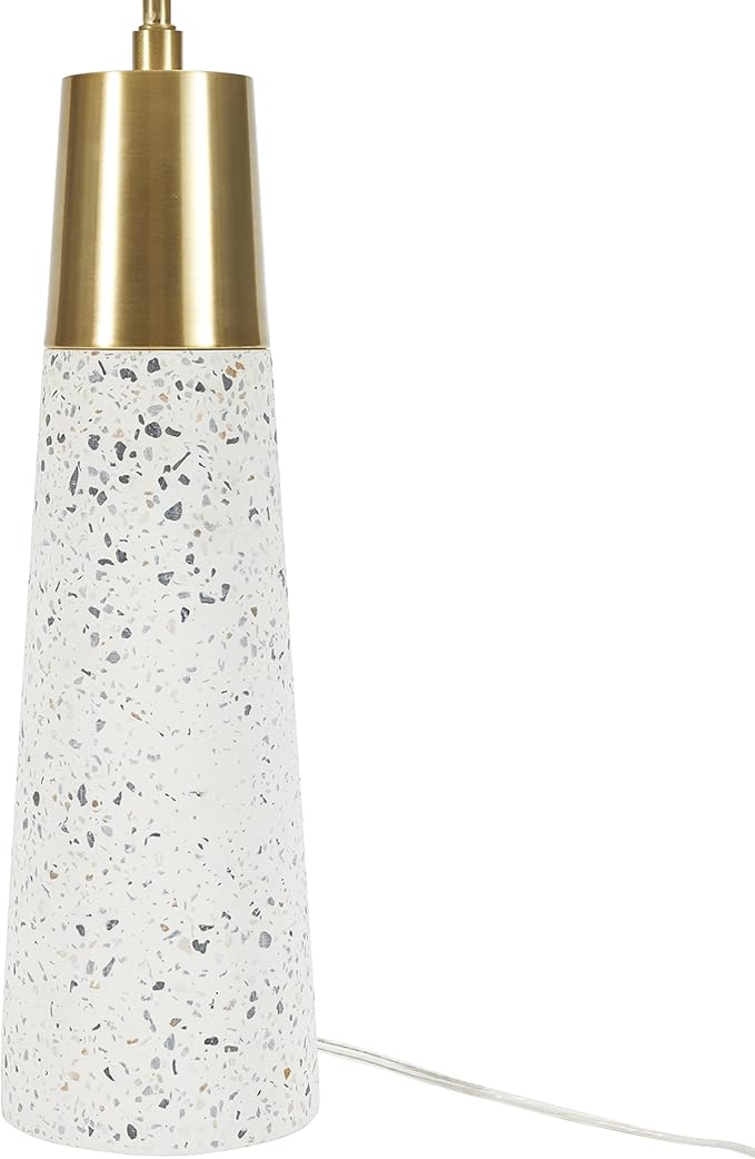 Nourison Home 29" White & Gold Terrazzo Speckled Buffet Lamp, Modern, Contemporary, Glam Table Lamp for Bedroom, Living Room, Dining Entryway