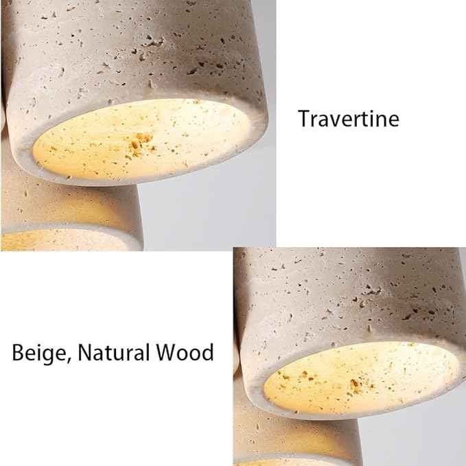 Flush Mount Ceiling Light, Travertine Stone Lamp with Beige Shade, Minimalist Surface Mount Fixture for Hallway, Balcony, Bedroom, Entryway, Corridor, Apartment, Home Decor Residential(Small)