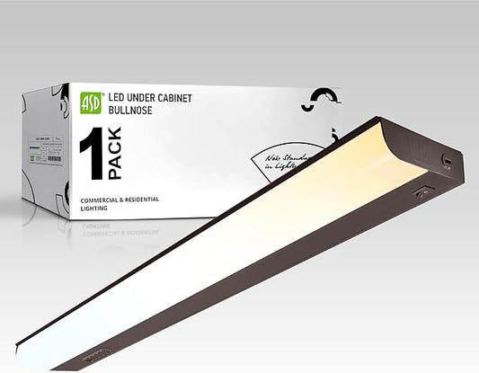 ASD 24 Inch Hardwired LED Under Cabinet Light, On/Off & 5CCT Switch 2700K-5000K, 12W 1051LM CRI90+, Direct Wire Low Profile Linkable Fixture, Dimmable Under Counter Kitchen Lighting, Bronze, UL