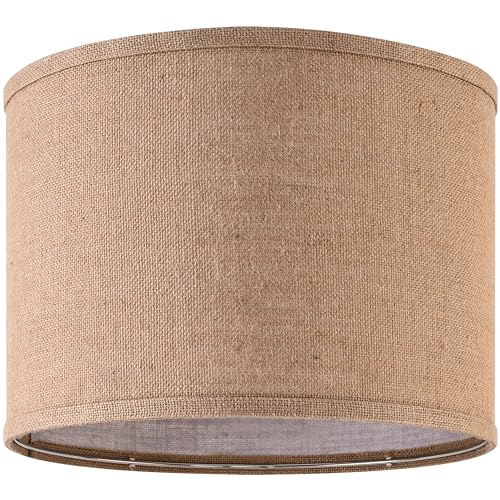 Burlap Lamp Shades Set of 2 Large Durm Lamp Shade 16" Top x 16" Bottom x 12" High (2 Count)