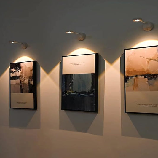 Wireless Picture Light Battery Operated Set of 2, Painting Light with Motion Sensor and Rotatable Tube, Stepless Dimming Art Display Light for Picture Frame