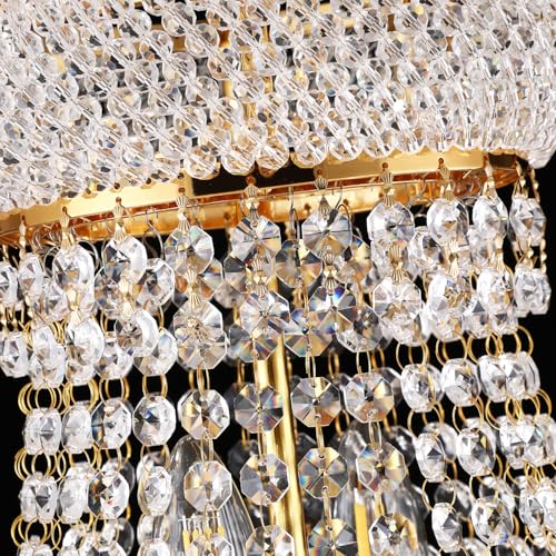 18 Inch Gold Crystal Eiffel Tower Chandelier