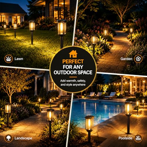 Solar Pathway Lights Outdoor 2 Pack