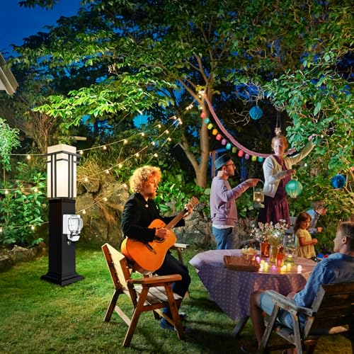 Outdoor Lamp Post with Outlet