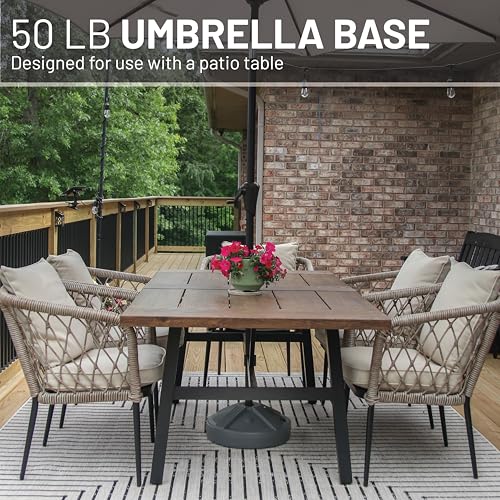 Durable Fillable Umbrella Base Designed to be Used with a Patio Table