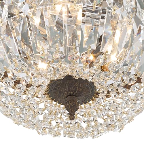 3 Light Clear Italian Crystal Flush Mount