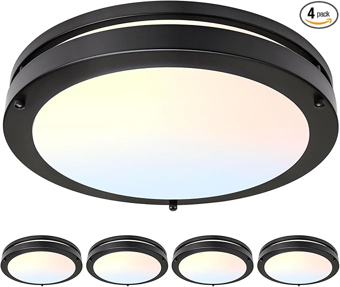 13 Inch Led Ceiling Light Fixture - 4 Pack 36W Flush Mount Ceiling Lights dimmable 3600LM 3000K/3500K/4000K/5000K/6000K Luxurious for Kitchen Hallway Stairwell Bedroom Bathroom - Aura Lighting