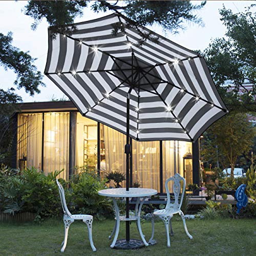 9' Solar LED Patio Umbrella