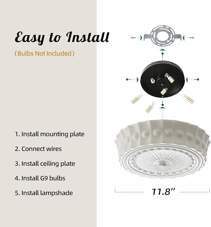 Milk Glass Schoolhouse Ceiling Light - Small 12 Inch Vintage Mid Century Modern Flush Mount Lighting Fixtures - Antique Art Deco Lamp for Hallway Bedroom Kitchen Entryway Laundry Foyer Bathroom Hall - Aura Lighting