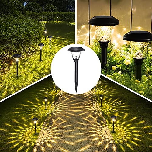 Metal & Glass Solar Lights Outdoor (8 Count)