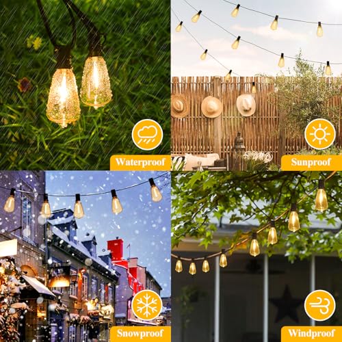 100FT Outdoor String Lights 52 Bulbs