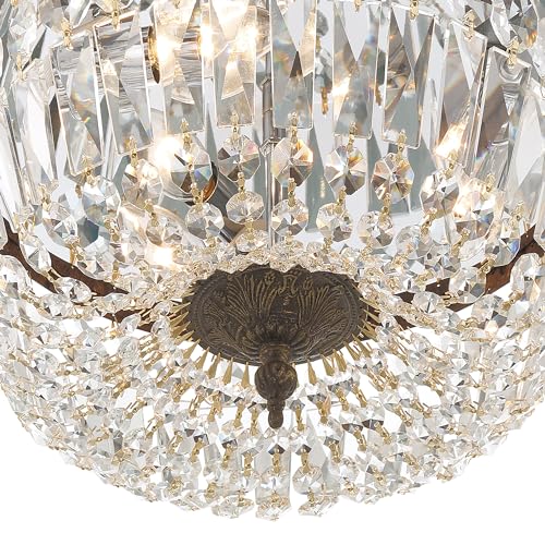 3 Light Spectra Crystal English Bronze Flush Mount