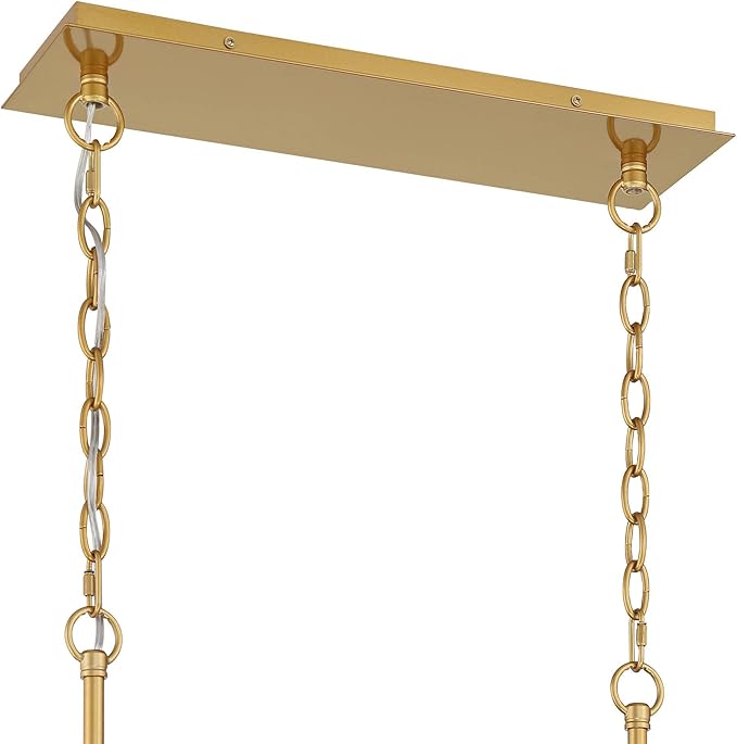 Possini Euro Design Carrine Gold Linear Island Pendant Chandelier 38 1/2" Wide Modern Clear Crystal Accents 8-Light Fixture for Dining Room House Foyer Kitchen Entryway Bedroom Living High Ceilings