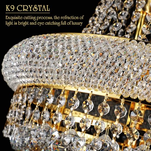 32 Inch Gold Crystal Eiffel Tower Chandelier