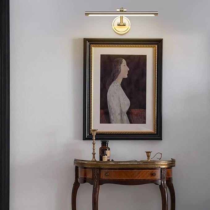 Modern Dimmable Picture Lights for Wall 15.7" Hard-Wired LED Picture Frame Lights for Paintings Gallery Light with Adjustable Swing Arm Display Lights For Artwork, 7W, 2700K, Warm White Antique Bronze