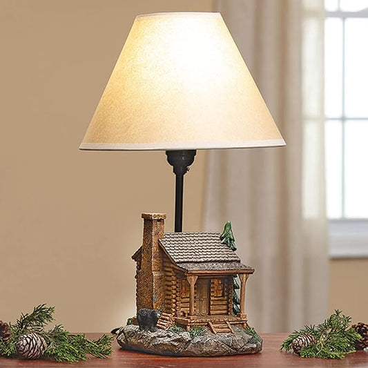 BLACK FOREST DECOR - Cozy Cabin Accent Lamp for Cabin, Living Room, Nightstand, Desk - Vintage Rustic Home Décor - 16.25" x 10"