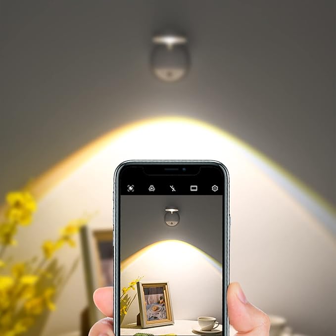 Wireless Picture Light Battery Operated, 2200mAH Rechargeable Painting Light with Motion Sensor and Rotatable Tube, Art Display Light for Picture