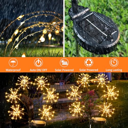 Solar Garden Lights Outdoor Waterproof 2 Pack