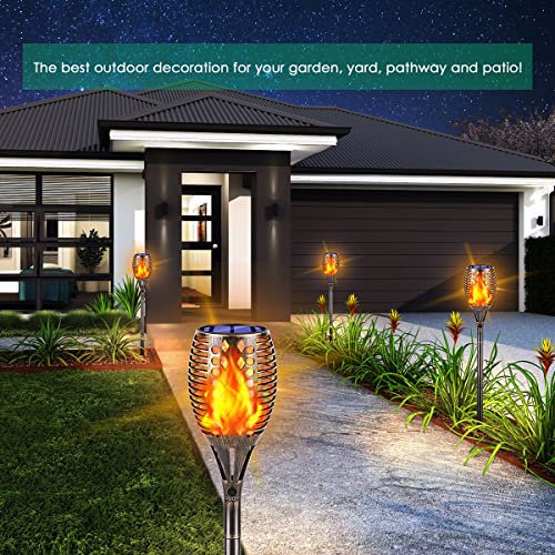 Flickering Flame Solar Torch Lights Outdoor (4 Count)
